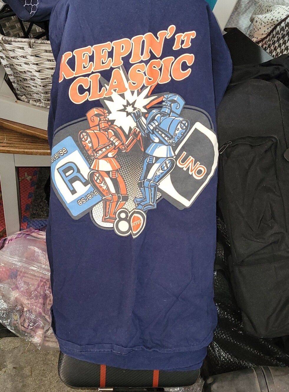 Keepin' It Classic Graphic Tee - Navy with Orange & Blue